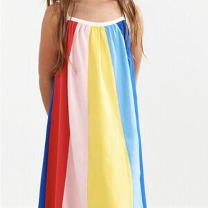 Hanna Andersson Rainbow Panel Swing Dress Summer Beach Vacation